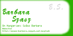 barbara szasz business card